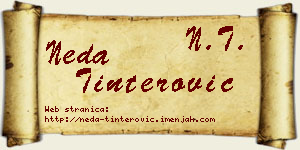 Neda Tinterović vizit kartica